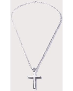 Mysterious Jeweller Stainless Steel Cross Pendant 24&Quot - Natural