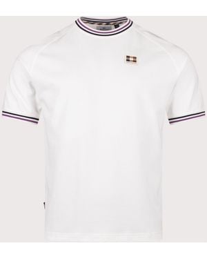 Aquascutum Stripes Piquet T-Shirt - White