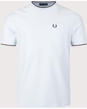 Fred Perry Regular Fit Pocket Detail Piqué T-Shirt - White