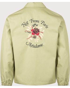 Drole de Monsieur Slogan Rose Lightweight Jacket - Green