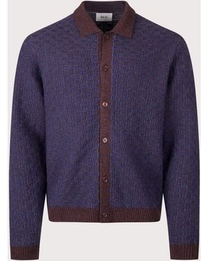 NN07 Regular Fit Thor Polo Knit Cardigan - Blue