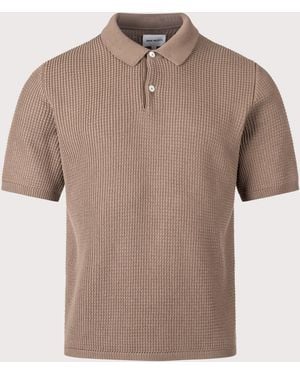 Norse Projects Anholt Cotton Crepe Polo Shirt - Brown