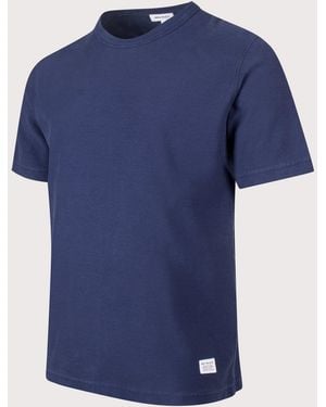 Norse Projects Relaxed Fit Elmelunde Organic Cotton Gmd T-Shirt - Blue