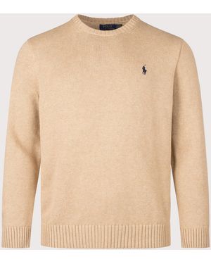 Polo Ralph Lauren Regular Fit Cotton Crew Neck Jumper - Natural