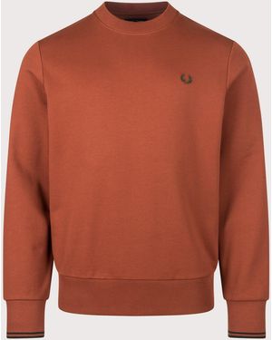 Fred Perry Regular Fit Crew Neck Sweatshirt - Orange
