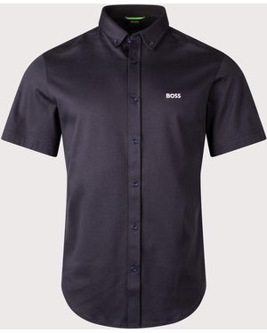 BOSS Regular Fit Short Sleeve Motion Shirt - Blue