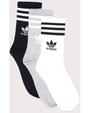 adidas Originals 3 Pack Multi Colour Socks - White