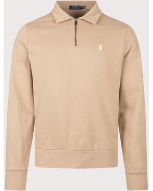 Polo Ralph Lauren Loopback Quarter Zip Sweatshirt - Natural