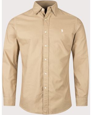 Polo Ralph Lauren Custom Fit Garment-Dyed Oxford Shirt - Natural