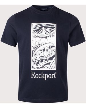 Rockport Relaxed Fit Hampshire Logo T-Shirt - Blue
