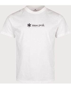 Snow Peak Regular Fit Soft Cotton Logo T-Shirt - White