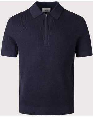 NN07 Hansie Half Zip Polo Shirt - Blue