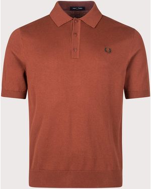 Fred Perry Regular Fit Supima Cotton Knitted Polo Shirt - Red