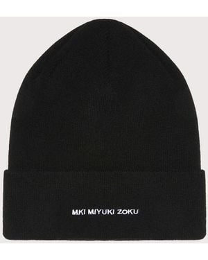 MKI Miyuki-Zoku Mki Embroidered Merino Beanie - Black