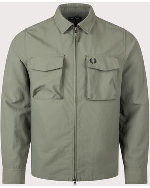 Fred Perry Regular Fit Ripstop Pocket Overshirt - Green