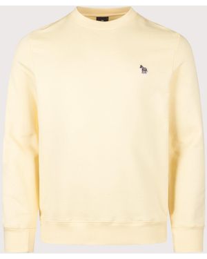 Paul Smith Regular Fit Organic Cotton Zebra Logo Sweatshirt - Natural