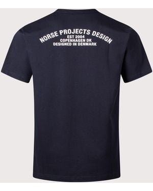 Norse Projects Snekkersten Organic Arch Print T-Shirt - Blue