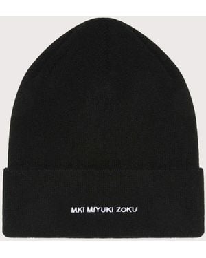 MKI Miyuki-Zoku Mki Embroidered Merino Beanie - Black