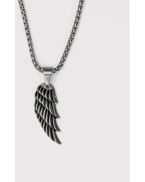 Mysterious Jeweller Stainless Steel Wing Pendant 24&Quot - White