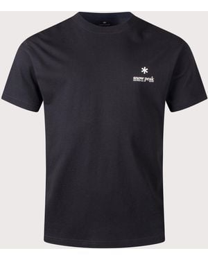Snow Peak Relaxed Fit Soft Cotton Logo T-Shirt - Black