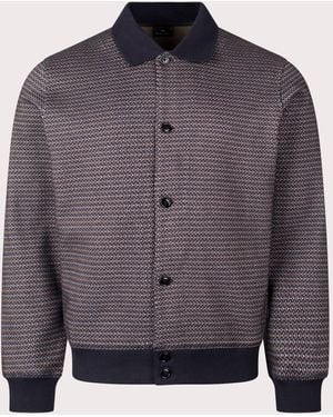 Paul Smith Cotton Blend Jersey Cardigan - Blue