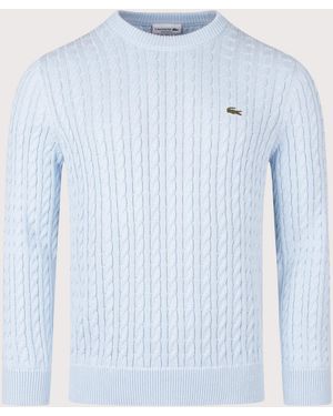 Lacoste Regular Fit Cable Knitted Jumper - Blue