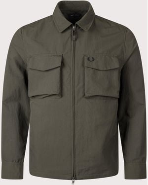 Fred Perry Regular Fit Ripstop Pocket Overshirt - Green