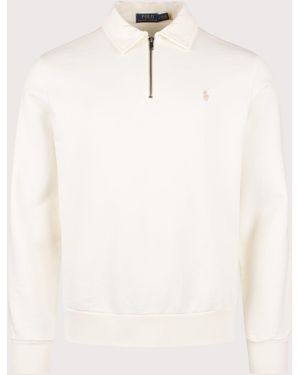 Polo Ralph Lauren Loopback Quarter Zip Sweatshirt - White