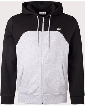 Lacoste Colour Block Zip Through Hoodie - Black