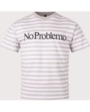 No Problemo Striped T-Shirt - Grey