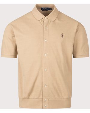Polo Ralph Lauren Relaxed Fit Short Sleeve Cotton Mesh Shirt - Natural