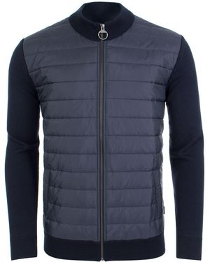 Barbour Zip Through Carn Baffle Hybrid Jacket - Blue