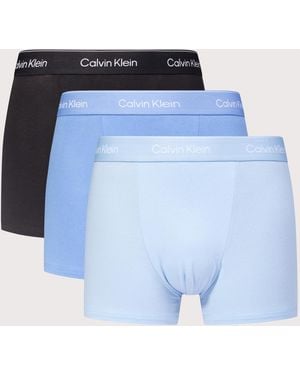 Calvin Klein 3 Pack Relaxed Fit Trunks - Blue