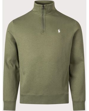 Polo Ralph Lauren Double-Knit Quarter Zip Sweatshirt - Green