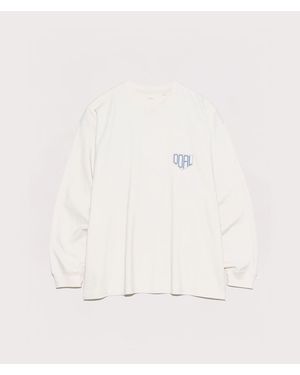 Nanamica Oversized Ooal Long Sleeve Graphic T-Shirt - Natural