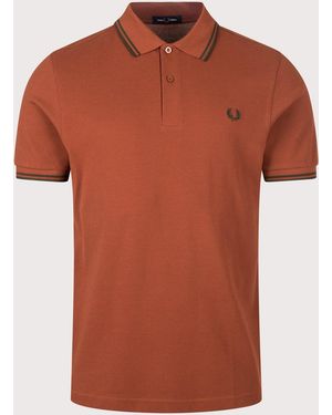 Fred Perry Regular Fit Twin Tipped Polo Shirt - Orange