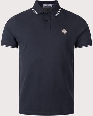 Stone Island Slim Fit Organic Cotton Polo Shirt - Blue