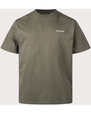 Carhartt Loose Fit Script Embroidery T-Shirt - Green