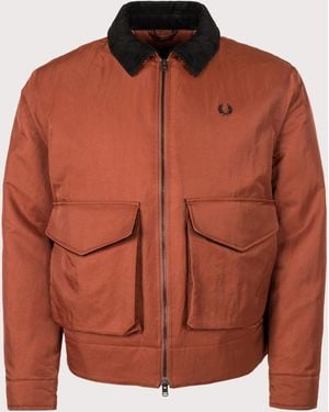 Fred Perry Regular Fit Nylon Caban Jacket - Orange