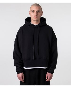 FLORENCE BLACK Oversized Essential Crop Hoodie V3 - Black