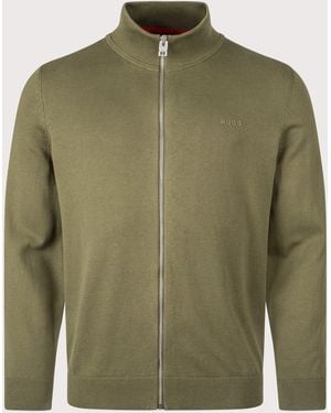 HUGO Slim Fit Zip Through San Jacomo-C Knit - Green