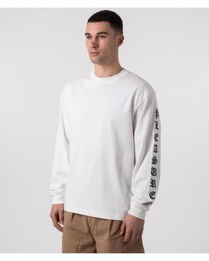 Pleasures Old English Long Sleeve Top - White