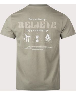 Snow Peak Relaxed Fit Camping Graphic T-Shirt - Grey