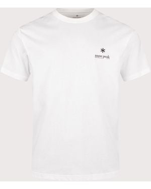 Snow Peak Relaxed Fit Soft Cotton Logo T-Shirt - White