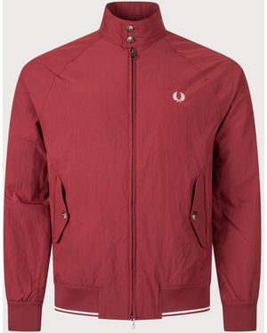 Fred Perry Crinkle Harrington Jacket - Red