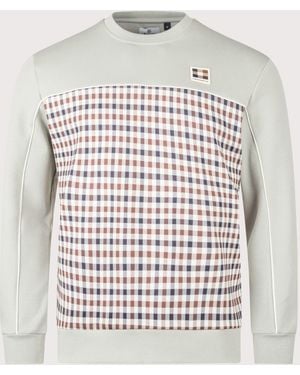 Aquascutum Club Check Crewneck Sweatshirt - White