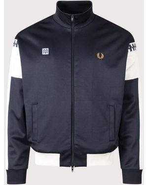 Fred Perry Oversized Fit Meyba Cut And Sew Track Jacket - Blue