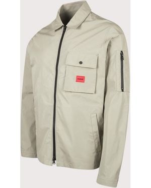 HUGO Zip Through Emmond Overshirt - Natural
