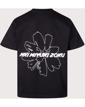 MKI Miyuki-Zoku Oversized Box Fit Wildflower T-Shirt - Black
