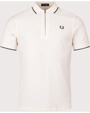 Fred Perry Regular Fit Crepe Piqué Polo Shirt - Natural